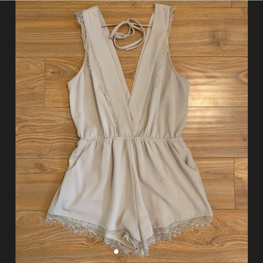 Nude Low V Romper